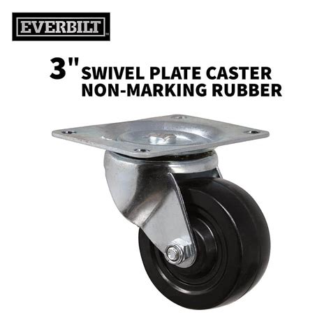 Everbilt In Black Soft Rubber And Steel Swivel Plate Caster With