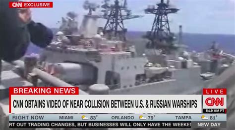 Watch Us Navy Vessel Nearly Collides With Russian Warship