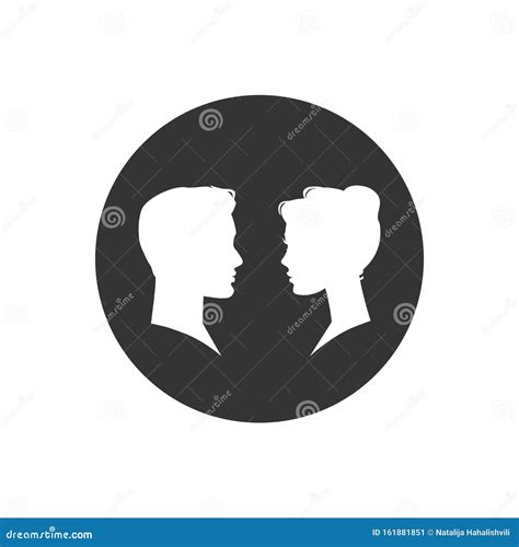 Man And Woman Silhouette Face To Face Vector Stock Vector