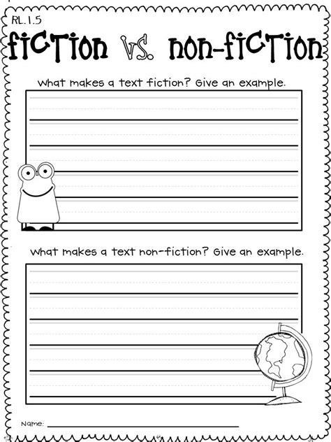 Fiction And Nonfiction Worksheet For Grade 3