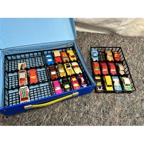 Vintage Matchbox Car Carry Case Containing A Collection Of Matchbox Cars