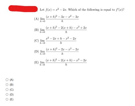 Solved Let F X X2−2x Which Of The Following Is Equal To