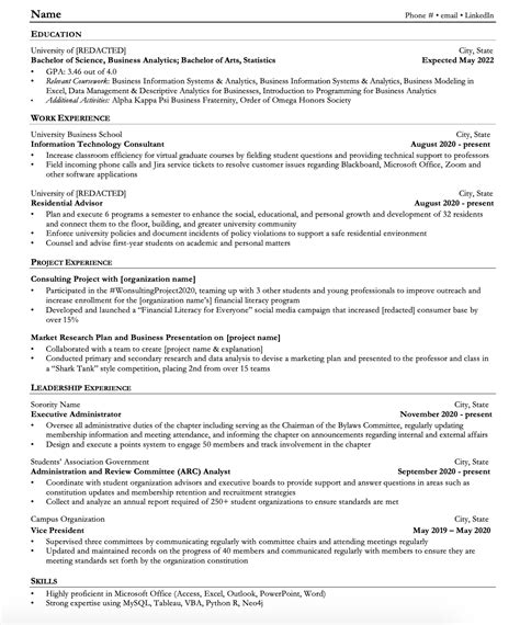 Wonsulting Resume Template