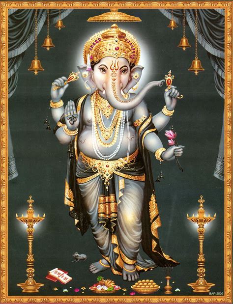 Standing Ganesha Poster 11 X 9 Inches Unframed