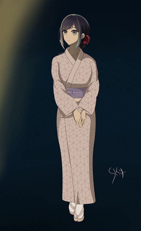 Akane In Yukata Anime Style By Me Roshinoko