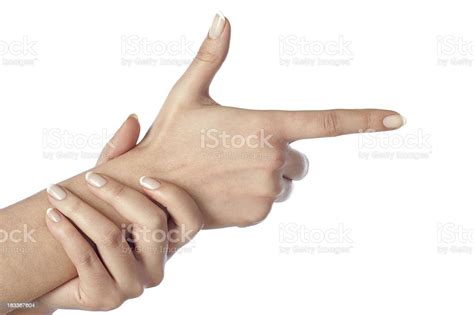 Female Hands Pretending To Shoot Stock Photo Download Image Now Gun