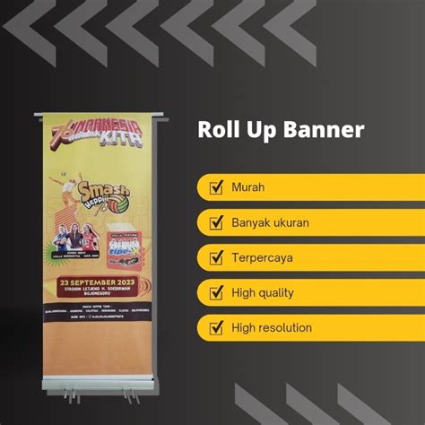 Jual Jasa Print Cetak Roll Up Banner Vinil Korea Dengan Rangka