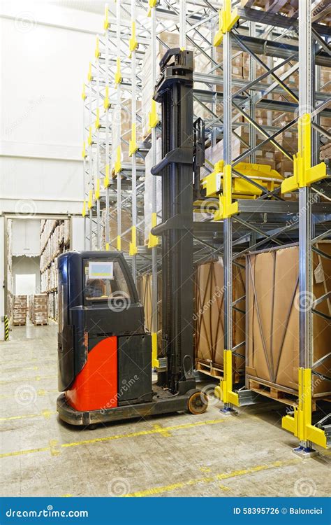 Forklift Stock Photo Image Of Shuttle Boxes System 58395726