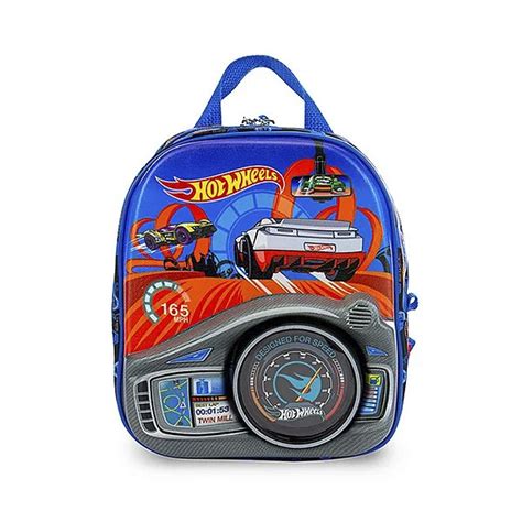 Mochila Infantil Maxtoy Hot Wheels Painel Azul Viajante Moderno