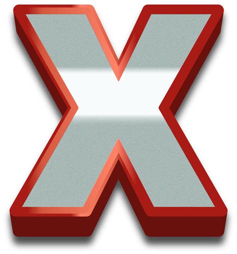 3d Elegant Red Alphabet Letter X 33824212 Png