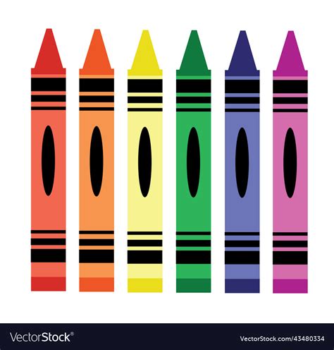 Colored Crayons Royalty Free Vector Image VectorStock