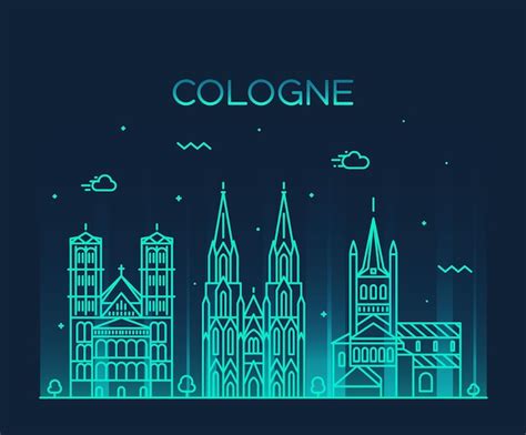 Premium Vector Cologne Skyline Detailed Silhouette Trendy Vector