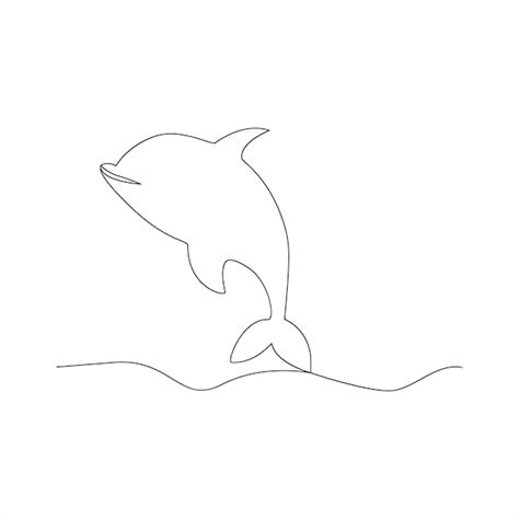 Premium Vector Dolphin One Line Art Hand Drawn Isolated On On White