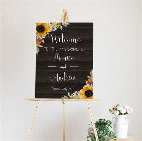 Printable Sunflower Wedding Sign Bundle Sunflower Wedding Etsy