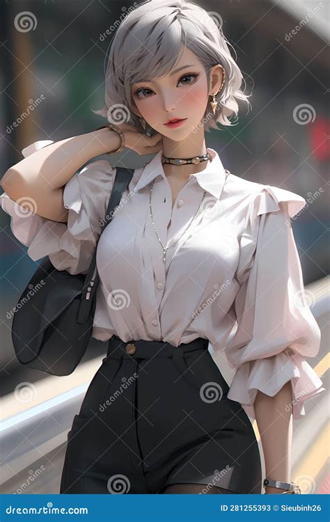 A Pretty Anime Girl In Formal Outfit Generated By Ai Stock Illustration Illustration Of Woman