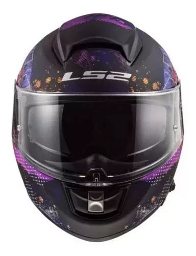 Casco Ls Ff Vector Cosmos Negro Mate Y Rosa Color Negro Mate Y