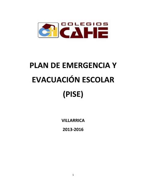 PDF PLAN DE EMERGENCIA Y EVACUACIÓN Finalmente se debe considerar