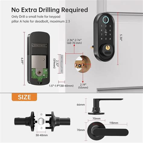 Suming Smart Front Door Lock With Handle Set Fingerprint Keyless Entry