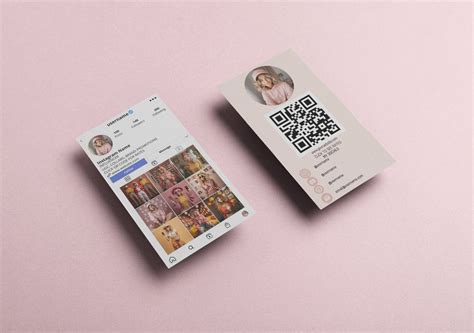 Instagram Business Card Template Ig Influencer Cardsqr Code Business