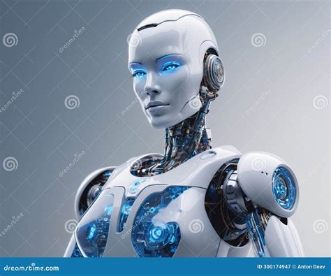 Portrait Of A White Robot Stock Image Image Of Woman 300174947