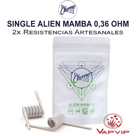 SINGLE ALIEN MAMBA 0 36Ohm Resistencias Artesanales Charro Coils