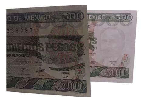 Billetes Madero 500 Pesos 2 Pzas Con Marca Y Sin Marca Agua En Venta En