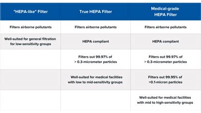 Don't Be Fooled by HEPA Filter Types: Standard and Approved Filters