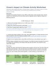 climate activity worksheet 2 - Oceans Impact on Climate Activity ...