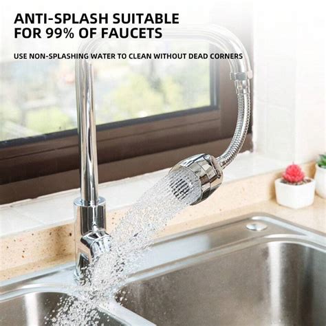 Stainless Steel Cold And Hot Boost Water Tap With Swivel Spout Splash Proof Shower Head For