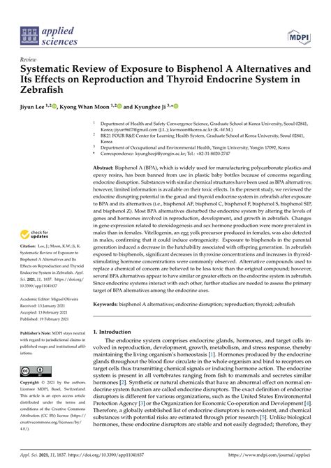 Systematic Review Of Exposure To Bisphenol A Alternatives And Its