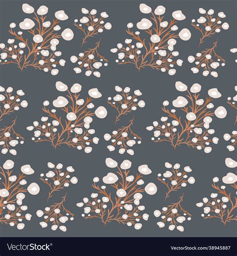 Abstract Floral Seamless Pattern With Hand Drawn Vector Image