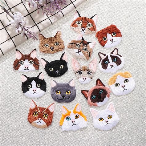 Fabric Embroidered Cat Patch (Assorted Designs) - catshopheaven