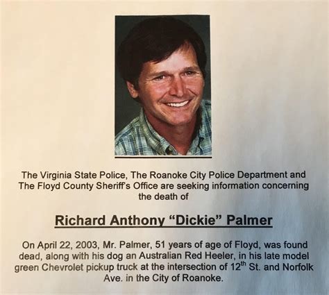 Virginia State Police Case 03 17254 Richard “dickie” Palmer