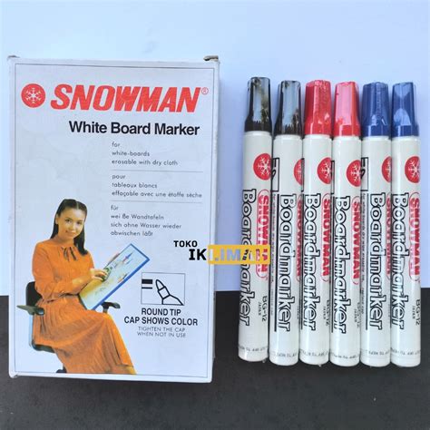 Jual Spidol SNOWMAN Boardmarker BG 12 White Board BG12 Untuk Papan