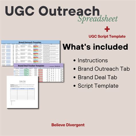 UGC Outreach Template Influencer Spreadsheet Google Sheets Spreadsheet