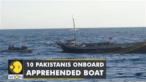 Indian Coast Guard Ship Apprehends Pak Boat In Indian Waters Gujarat