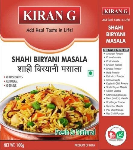 Shahi Biryani Masala At Best Price In Delhi Delhi Kiran G Foods