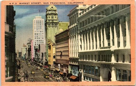 S San Francisco California Market Street Trolleys Bank Linen