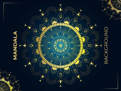 Premium Vector Basic Background With A Golden Mandala Pattern