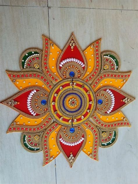 Floor Rangoli Designer Reusable Rangoli Acrylic Rangoli Indian Home