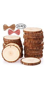 Fuyit Natural Wood Slices Pcs Cm Drilled Hole Unfinished Log