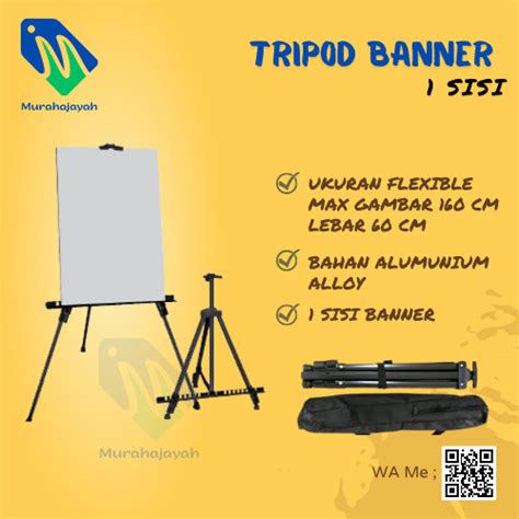 Jual Tripod Display Banner Tripod Sisi Standing Banner Frame