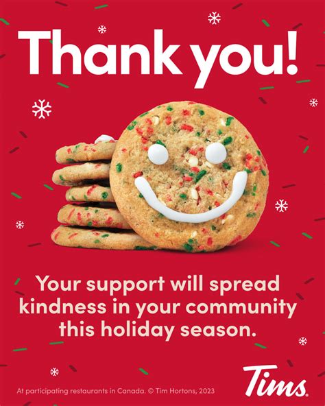 Tim Hortons Holiday Cookie Campaign Results Swan Valley Community