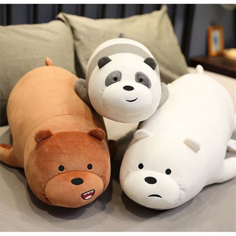 Miniso We Bare Bears Lying Plush Toy Grizzly Panda Ice Bear Atelier