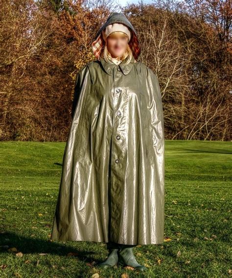 Vintage Klepper Cape Gr N Raincape Kleppermantel Raincoat Gummimantel