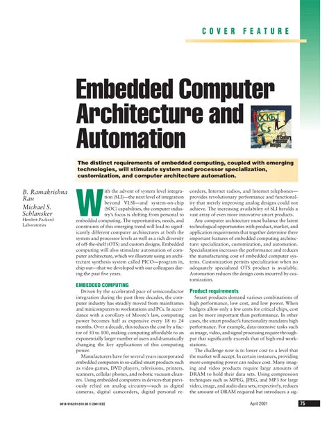 (PDF) Embedded computer architecture and automation