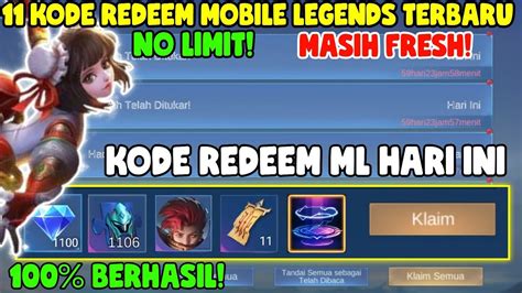 No Limit Kode Redeem Ml Hari Ini Kode Redeem Mobile Legends Kode