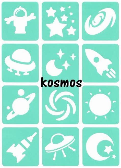 Tatuaże brokatowe szablony KOSMOS/Glitter tattoos SPACE