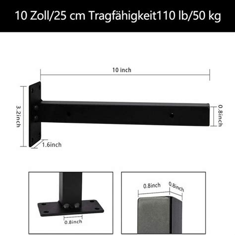 BEARSU Bücherregal Regalhalterung 25cm Industrie Halterung Wandregal