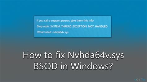 How To Fix Nvhda V Sys Bsod In Windows